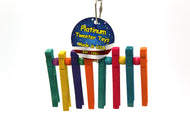 Sweet Feet & Beak 8-Pins Down wooden bowling toy for parrots and cockatiels